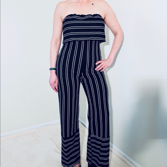 Pants - NWOT. Back and White Stripe Jumpsuit. Pants - NWOT. Back and White Stripe Jumpsuit.